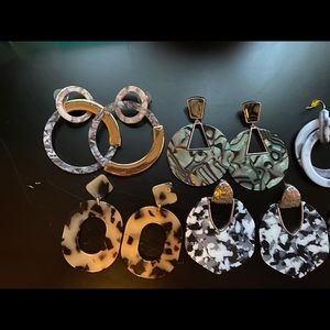 Lot of 6 Paparazzi Acrylic Earrings